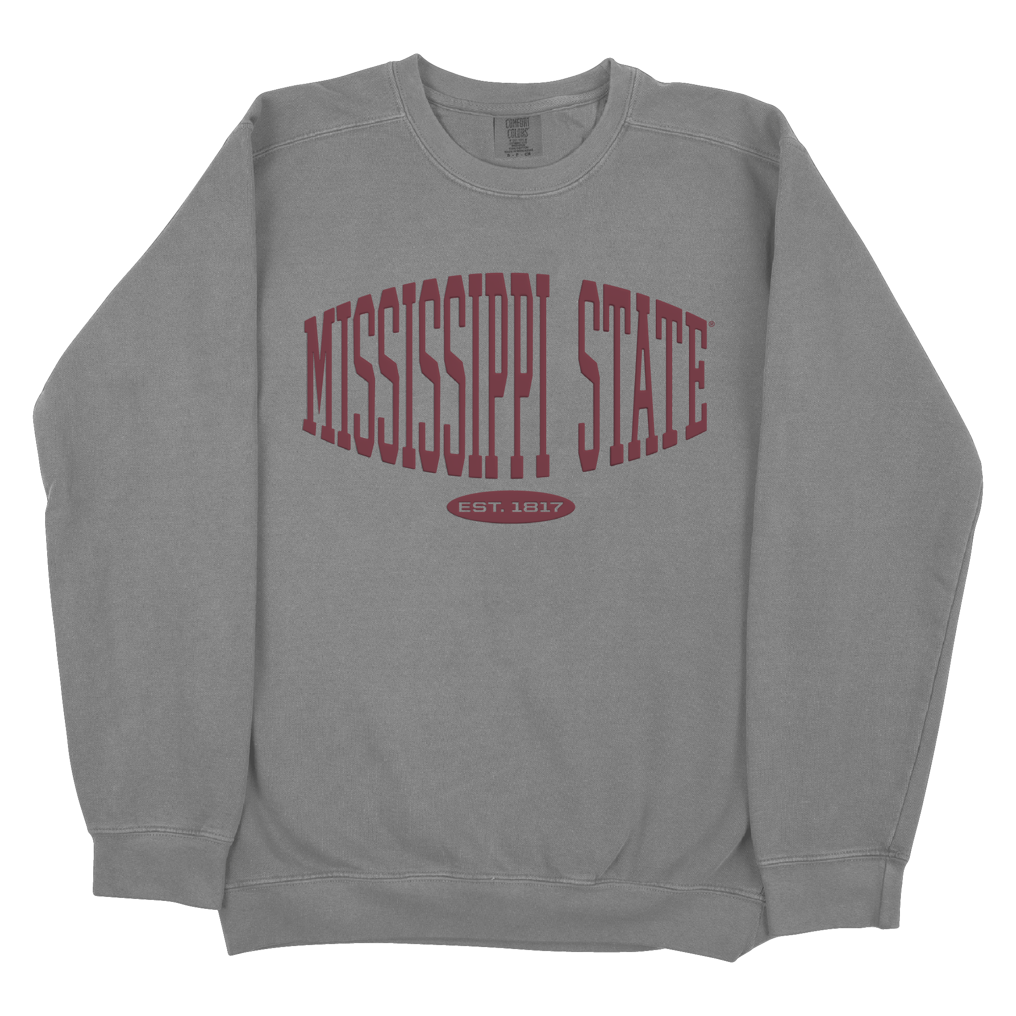 Comfort Color Monochrome Mississippi State Sweatshirt - Gray