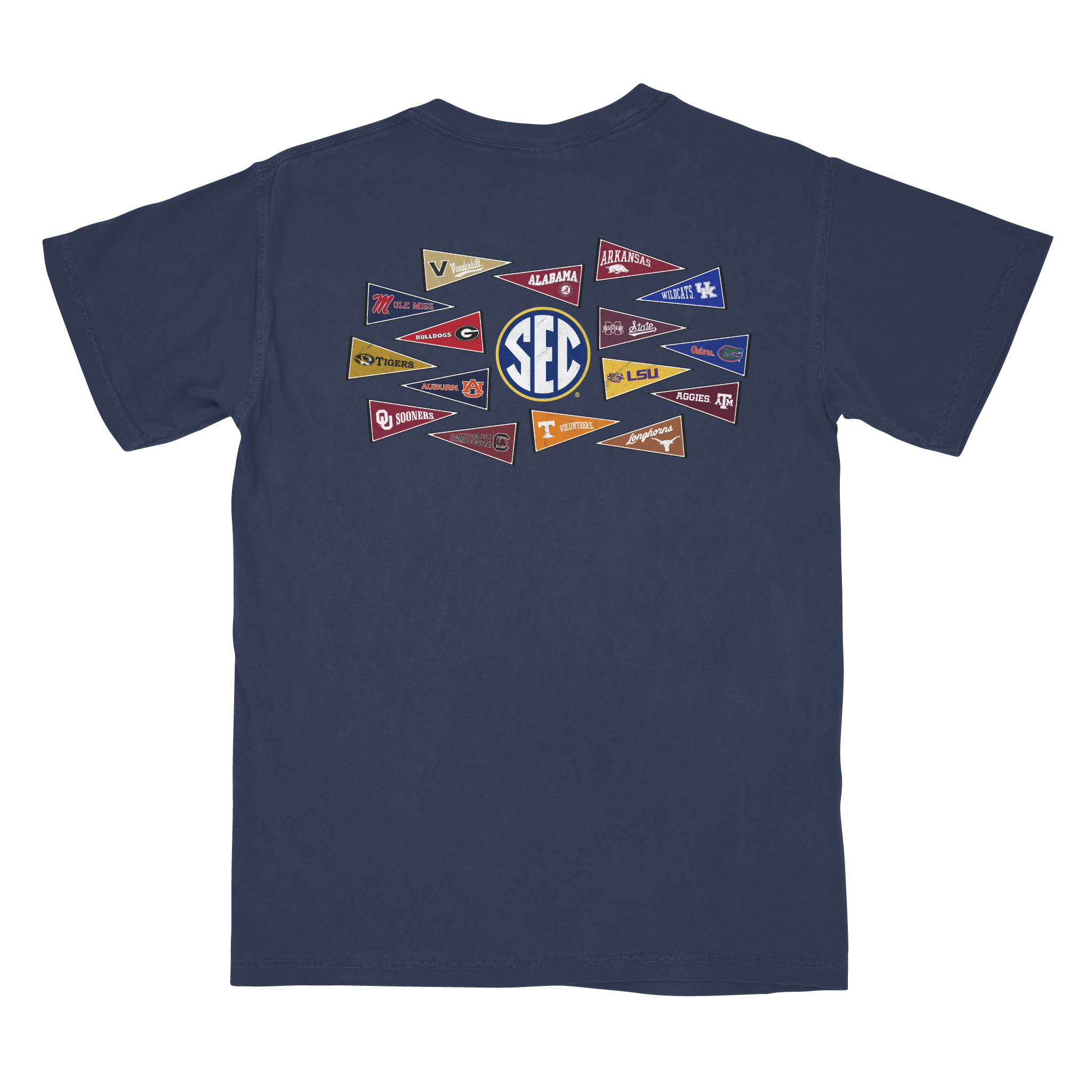 Navy SEC Pennants Pocket T-Shirt