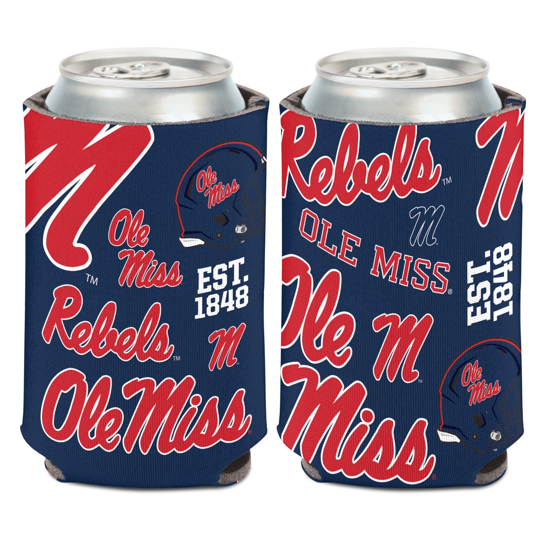 Scattered Print Ole Miss Can Cooler