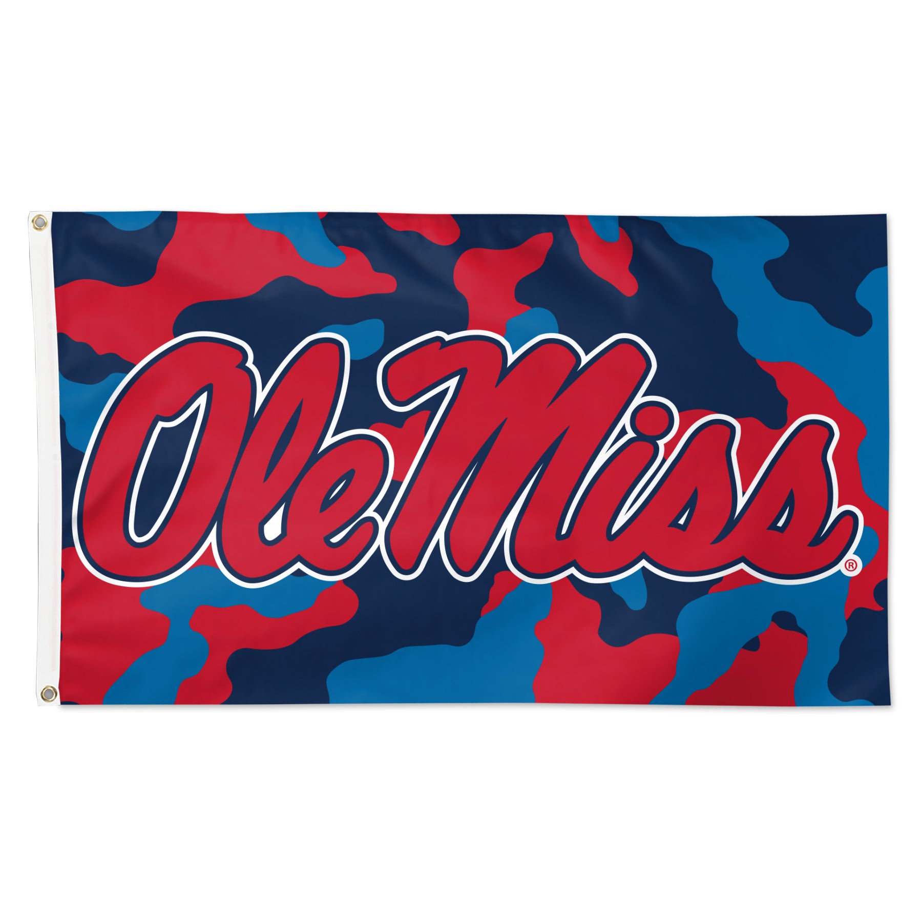 Ole Miss Camo 3x5 Deluxe Flag