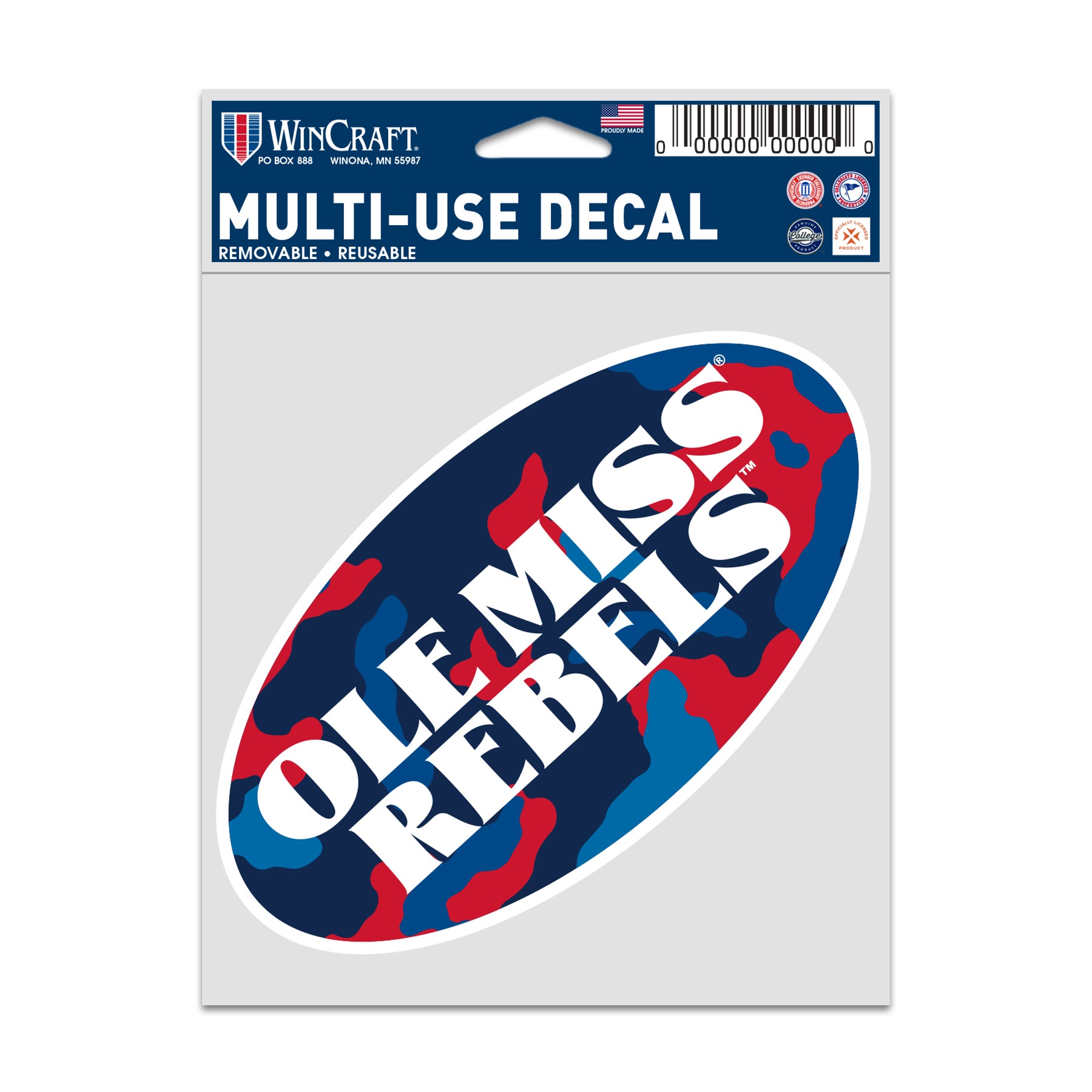 Camo Ole Miss Rebels Decal