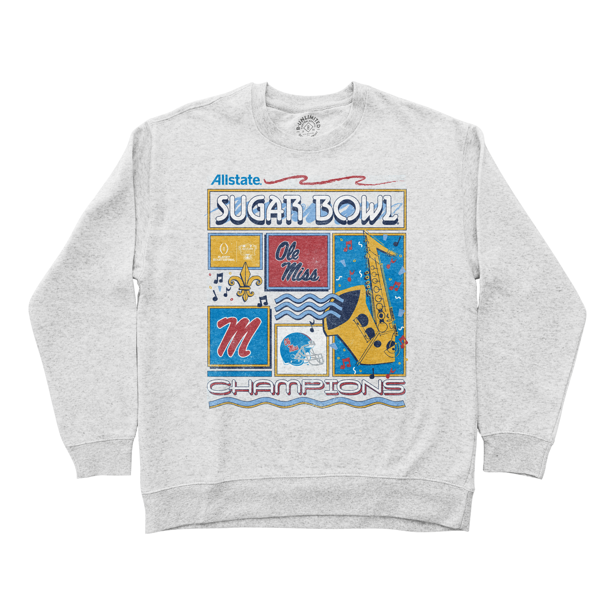 Ash Crewneck Sweatshirt- Sugar Bowl Champions