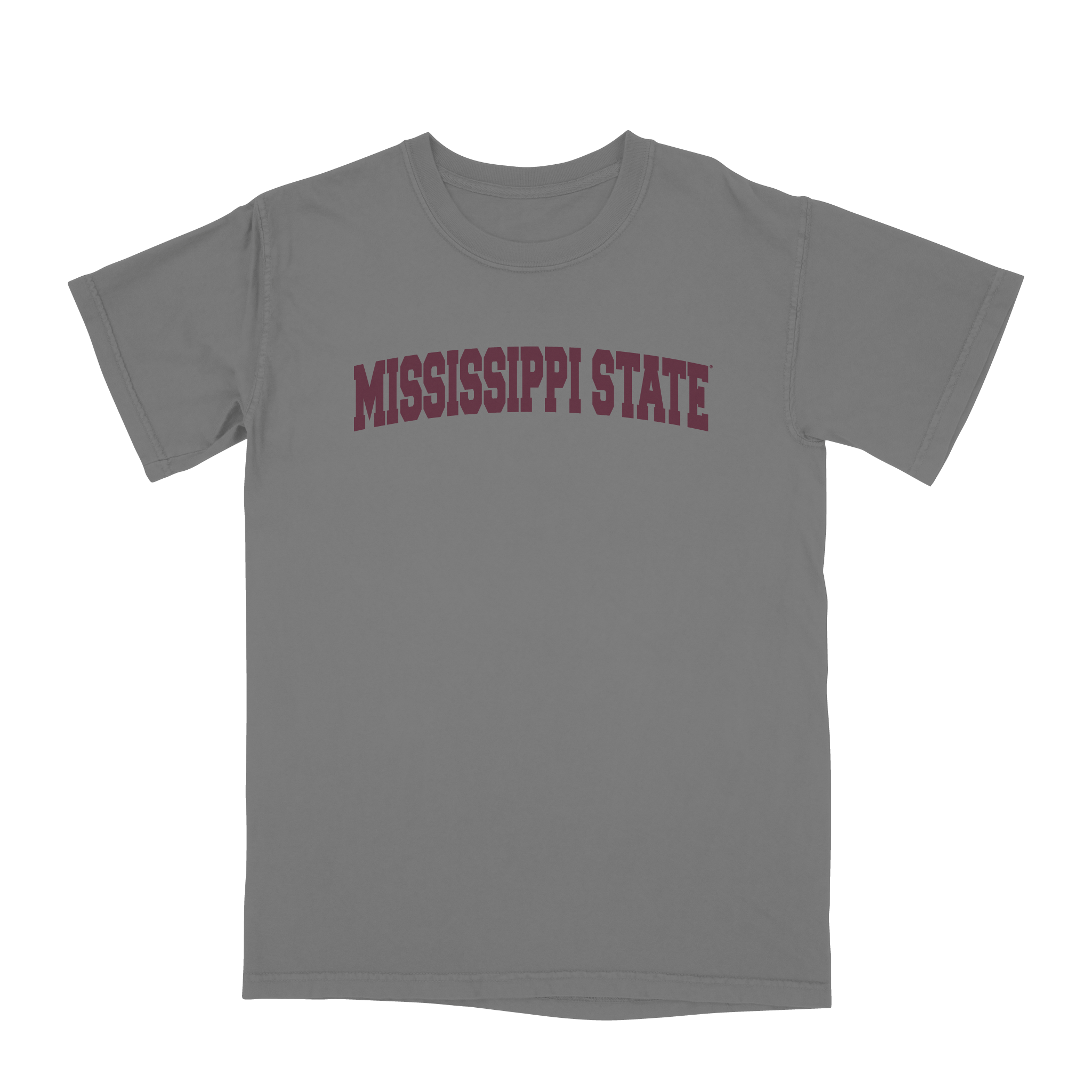 Mississippi State Youth Dri Fit Tee - Grey with Maroon Mississippi State