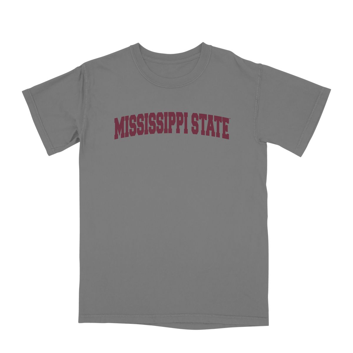 Comfort Colors Mississippi State Grey Tee with Maroon Mississippi State