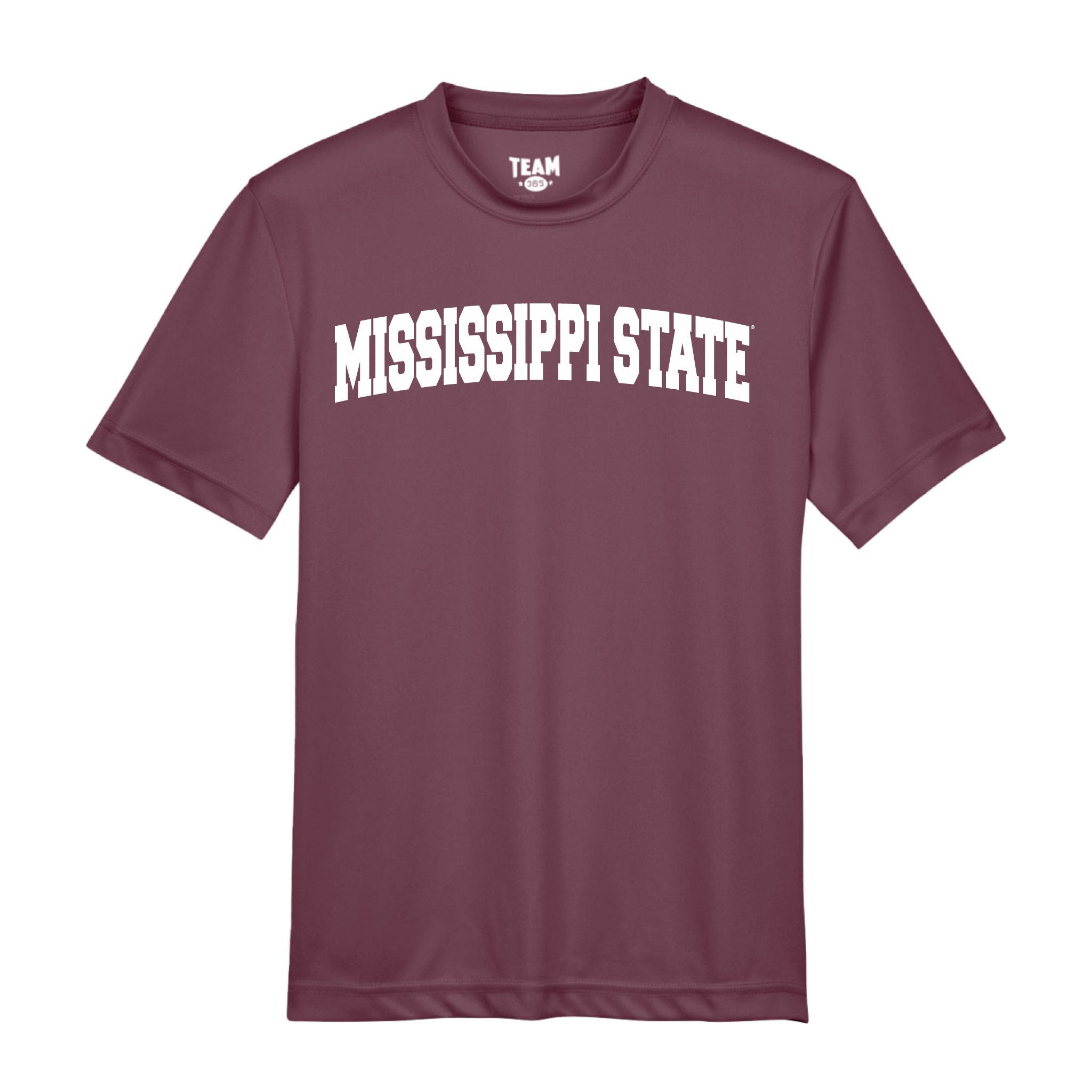 Mississippi State Youth Dri  Fit Tee - Maroon with Mississippi State in White