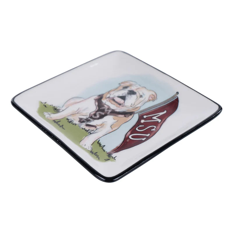 Mississippi State Square Bulldog Trinket Tray