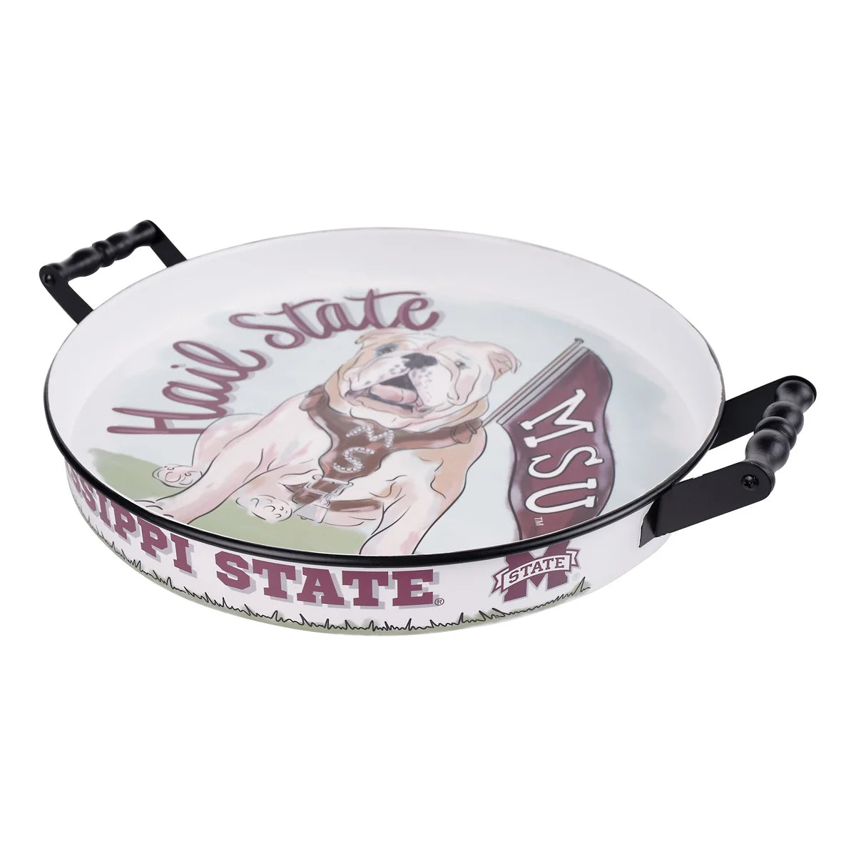 Mississippi State Round Mascot Enamel Tray