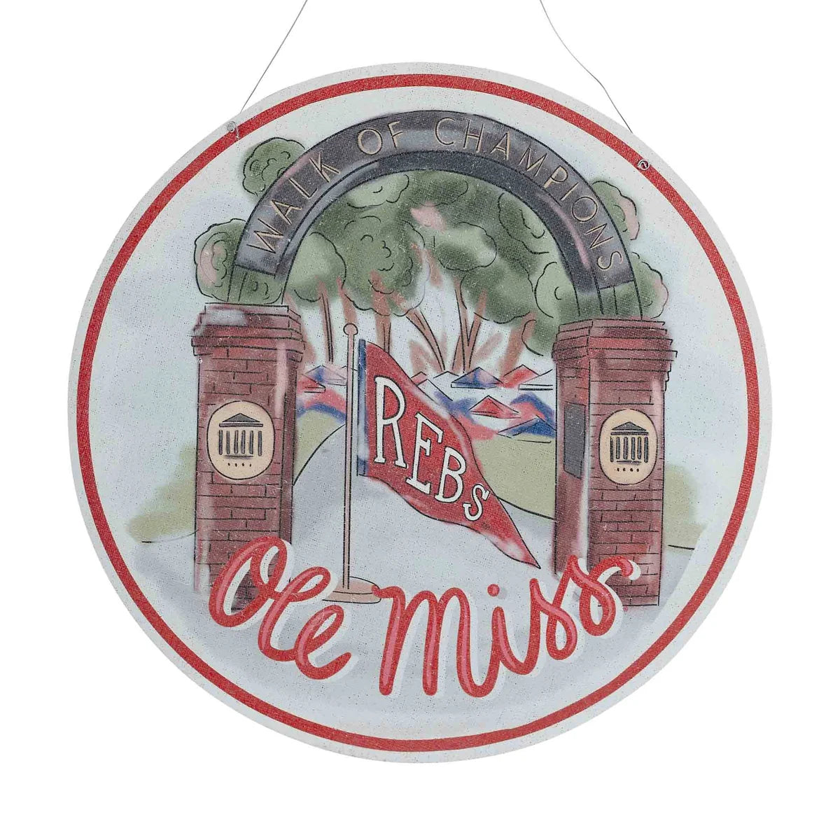 Ole Miss Mascot/Retro Burlee Door Hanger