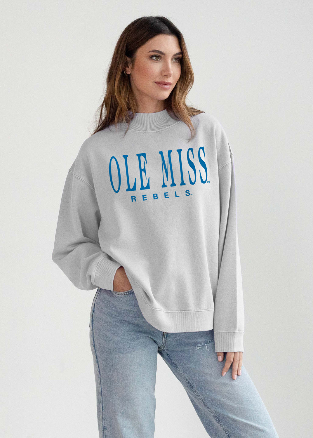 Ole Miss Nantucket Mock Neck - Stone