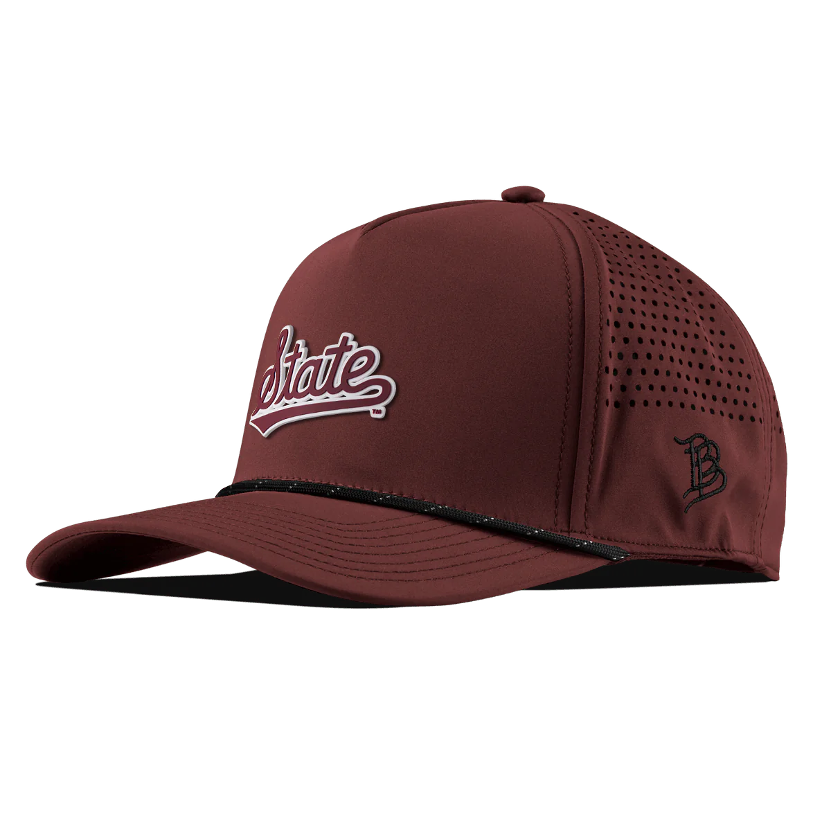 Branded Bills- Maroon Script State Rope Cap