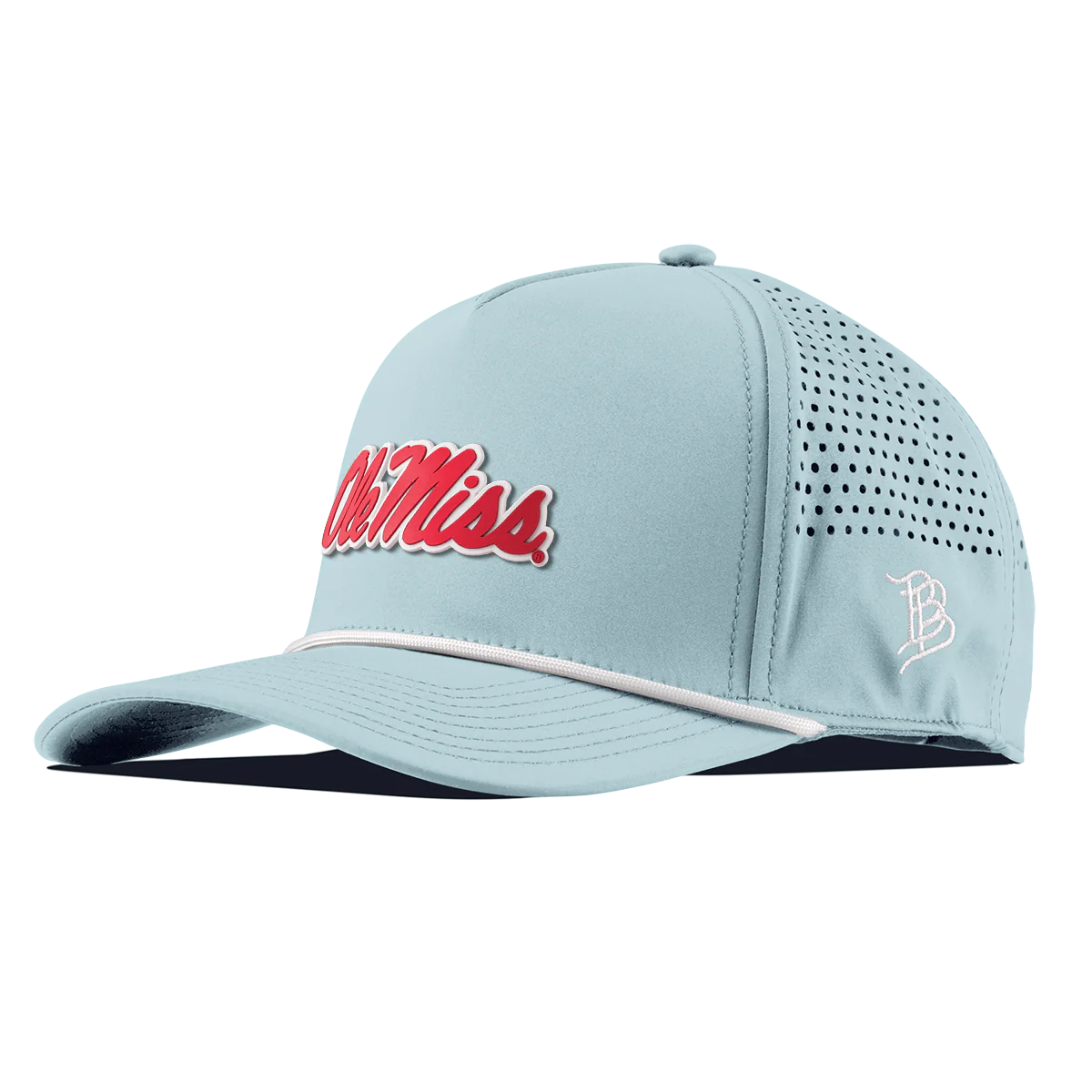 Branded Bills- Powder Blue Ole Miss Rope Cap