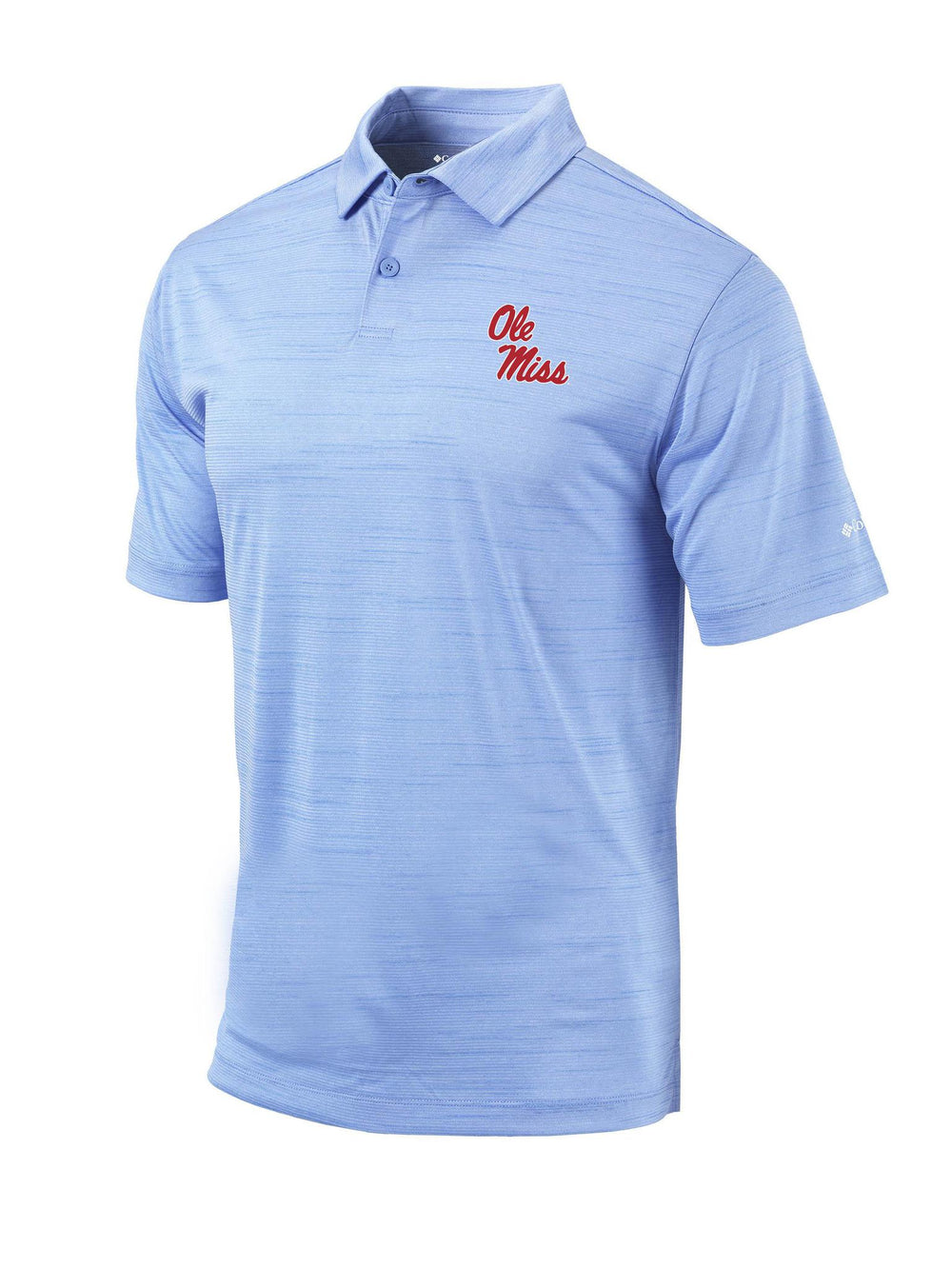 Columbia Omni Wick Set Polo - Powder Blue with Ole Miss Script