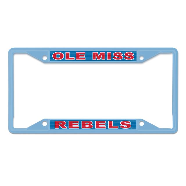 Ole Miss Rebels License Plate Frame - Powder Blue Frame