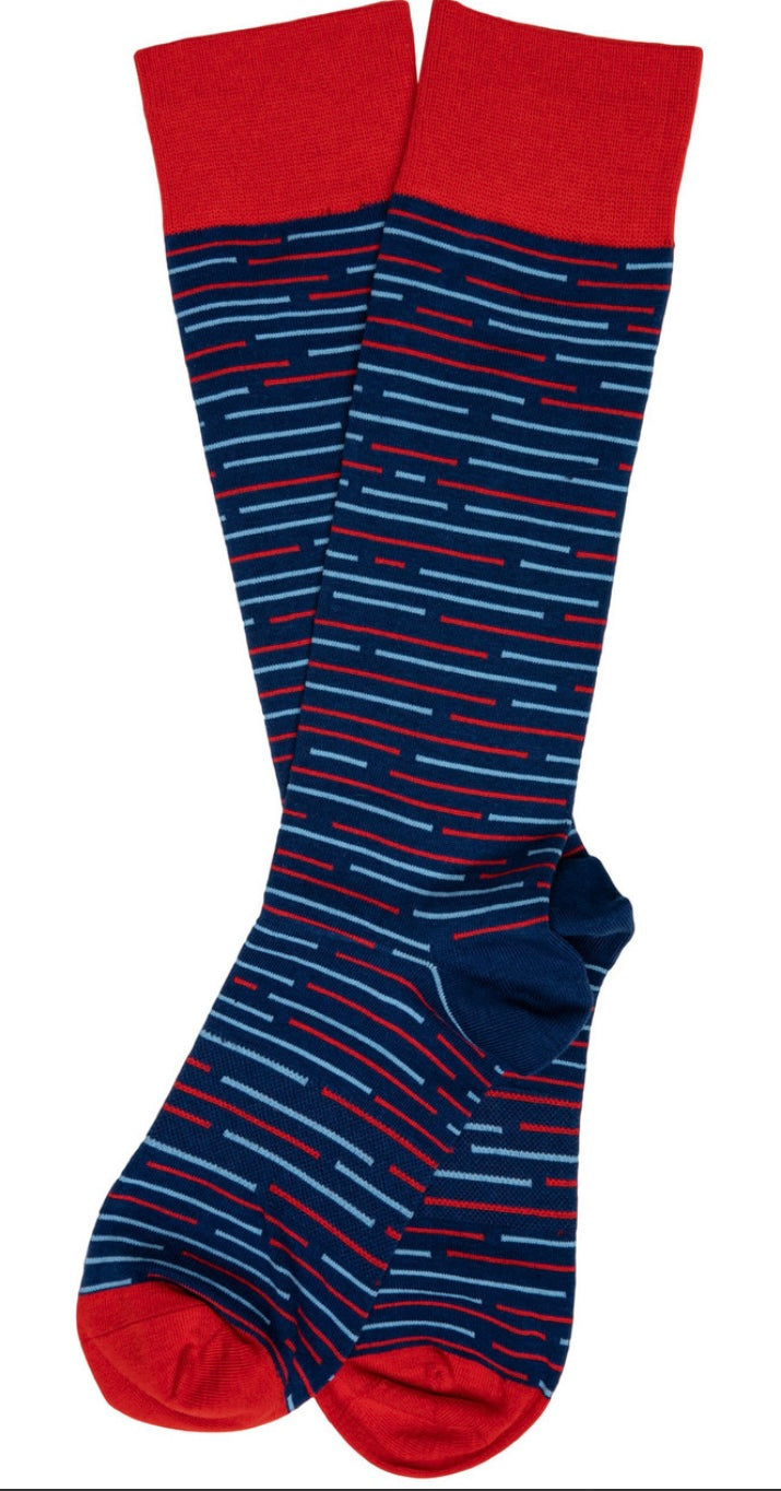 DeadSoxy Red/Navy and Powder Blue Socks