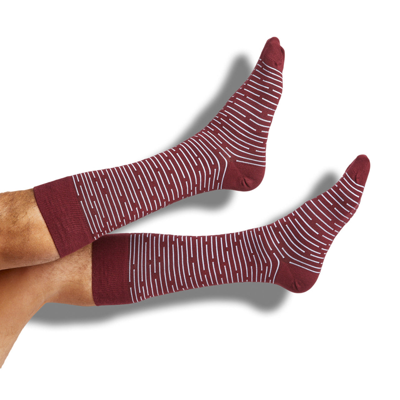 DeadSoxy Maroon Broken Stripe Dress Socks