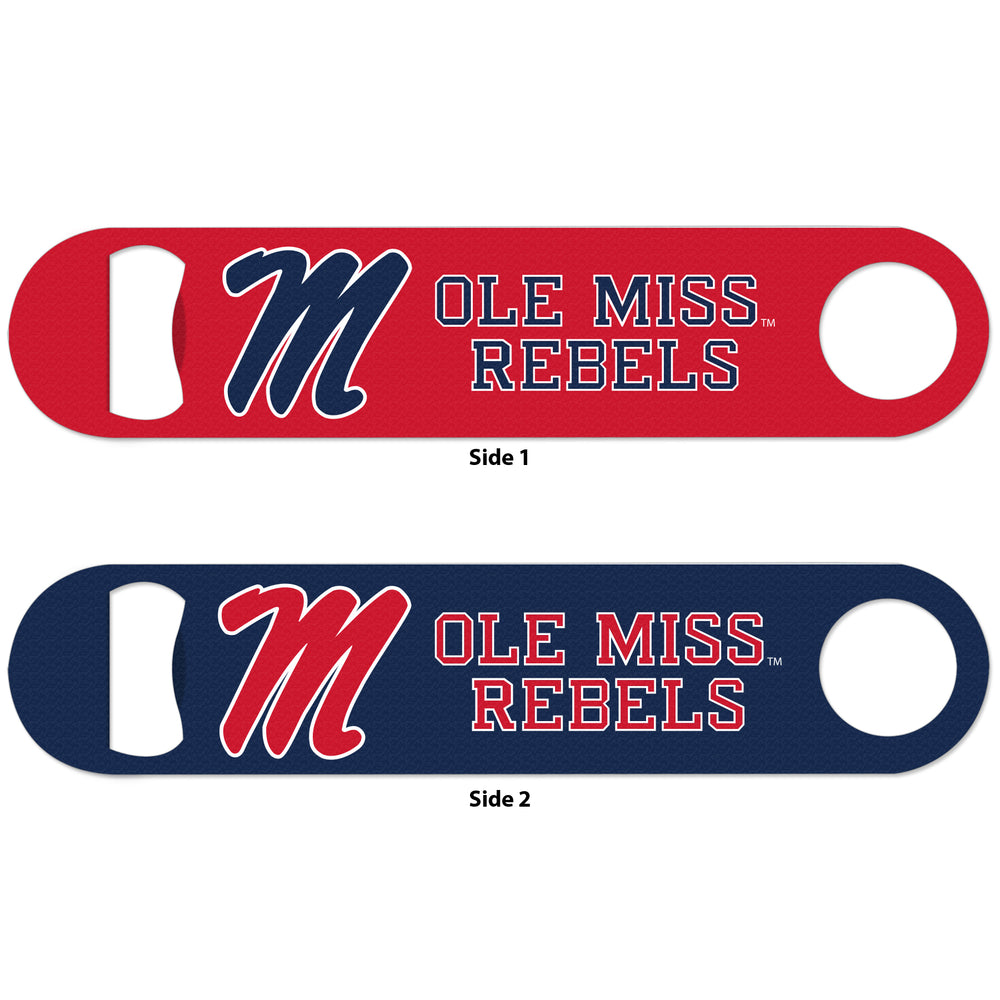 Red and Blue Ole Miss Rebels Bottle Opener
