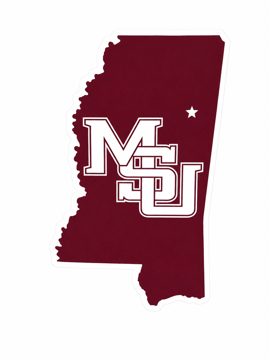 6" Vault MSU interlocking State vinyl decal