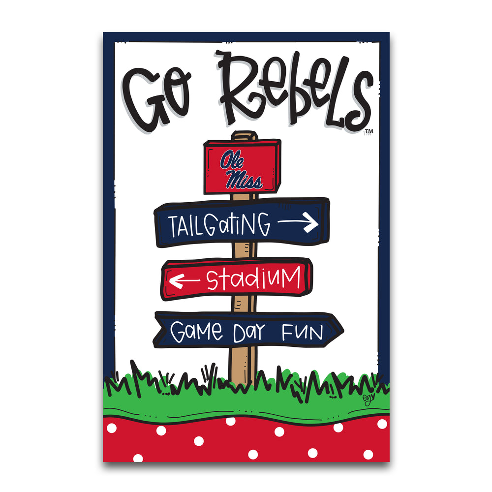 Magnolia Lane Ole Miss Go Rebels Garden Flag