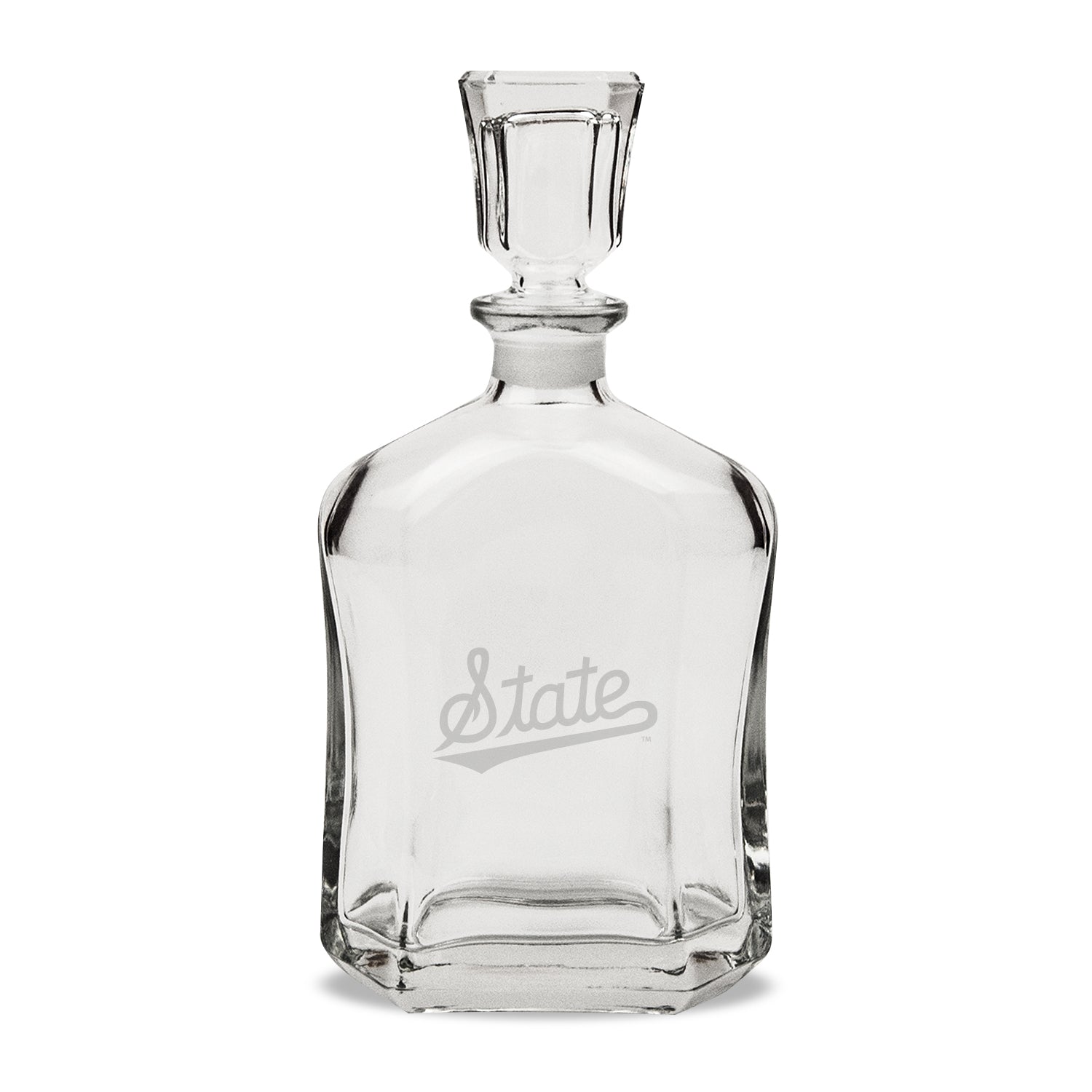 Campus Crystal Whiskey Decanter Script State