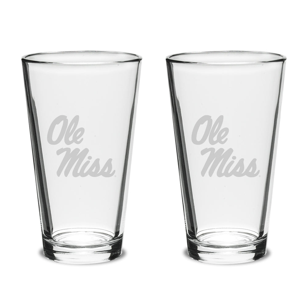 Campus Crystal Set of 16 oz Pint Glasses