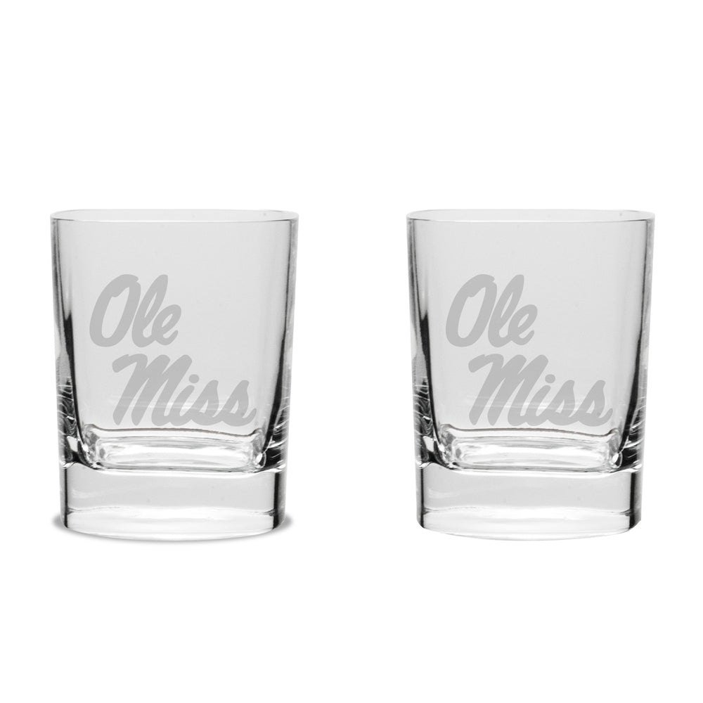 Campus Crystal Set of 2 Old Fashion Glasses