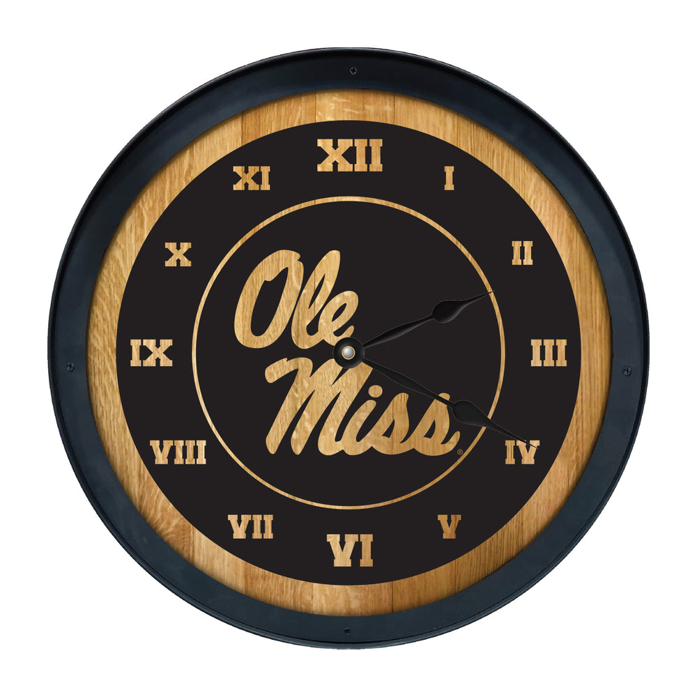 Timeless Etchings Barrelhead Clock- Ole Miss