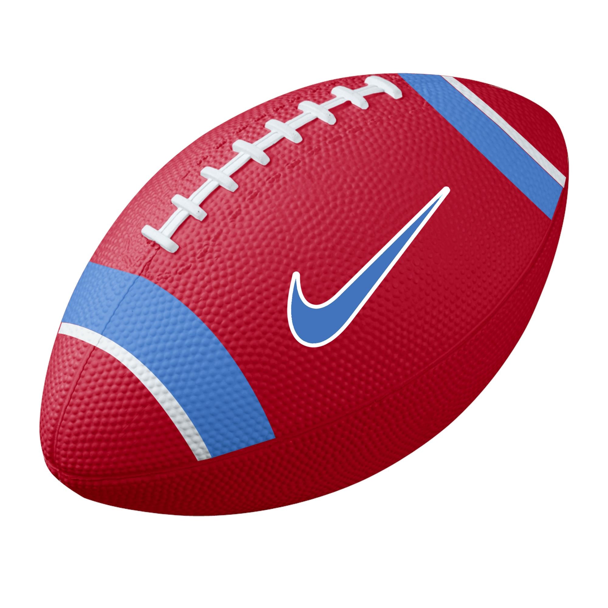 Nike Mini Rubber Football- Red with Powder Blue