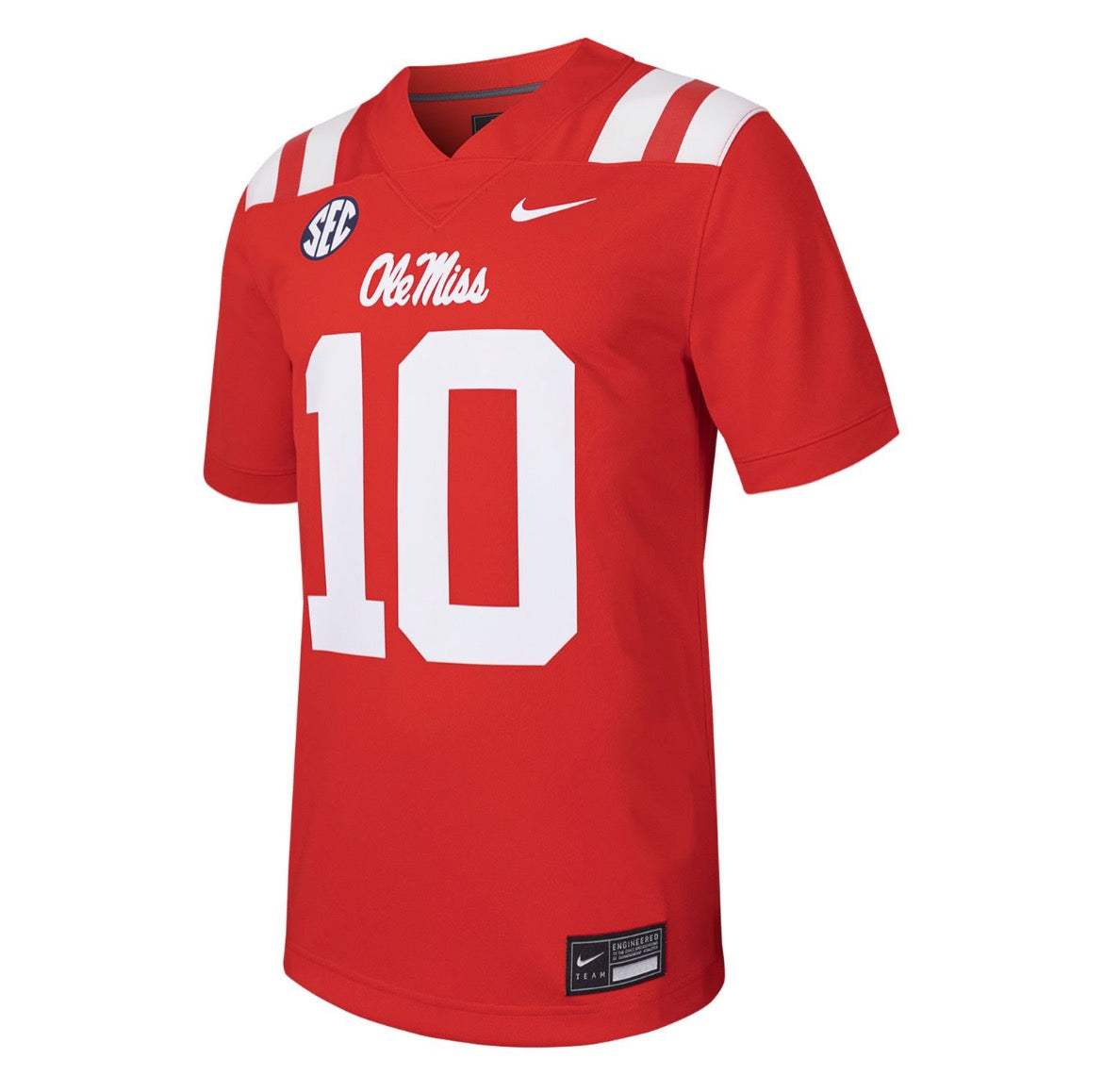 Nike Youth Ole Miss Replica Football Jersey #10 with SEC patch