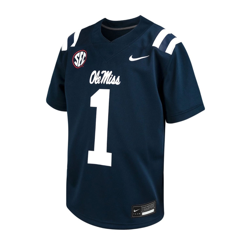 Nike Toddler and Youth College Navy Ole Miss Replica Football Jersey