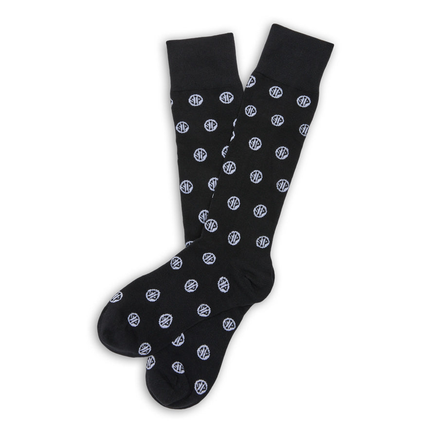 DeadSoxy Adult Black SIP Dots Dress Sock