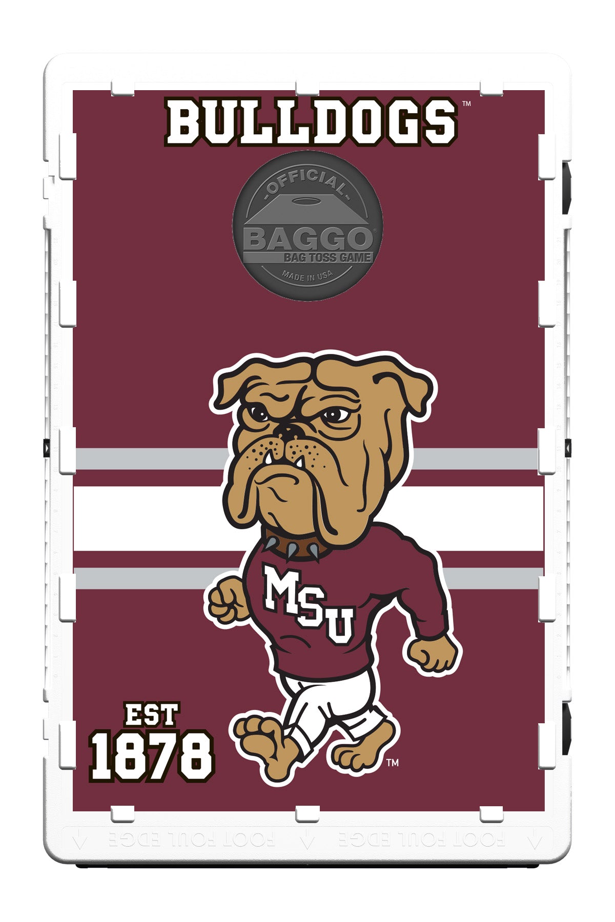 Mississippi State Bulldogs Bully Baggo Bean Bag Toss Portable 2x3 Cornhole Game