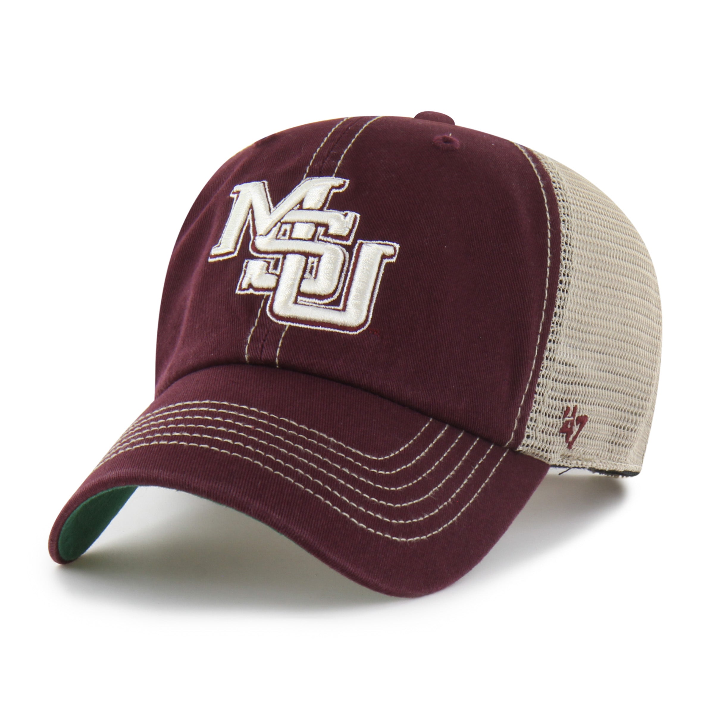 Mississippi State 47 Brand "Clean Up" Trucker Hat - Maroon with Interlocking MSU