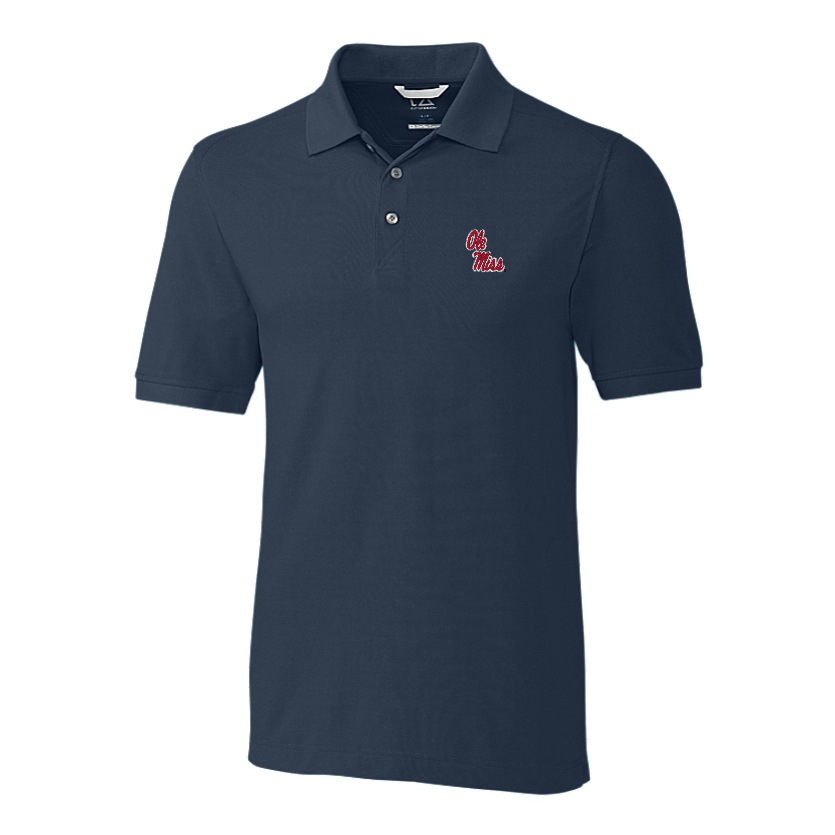 Ole Miss Cutter & Buck Advantage Tri-Blend Navy Polo