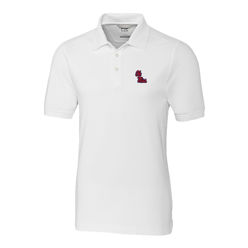 Ole Miss Cutter & Buck Advantage Tri-Blend White Polo