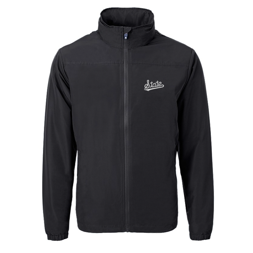 Mississippi State Cutter & Buck Charter Black Full-Zip w/ Script Logo