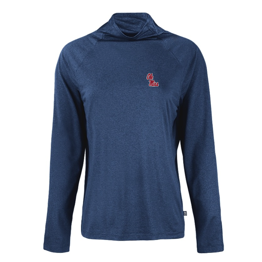 Ole Miss Cutter & Buck Ladies Coastline Navy Funnel Neck