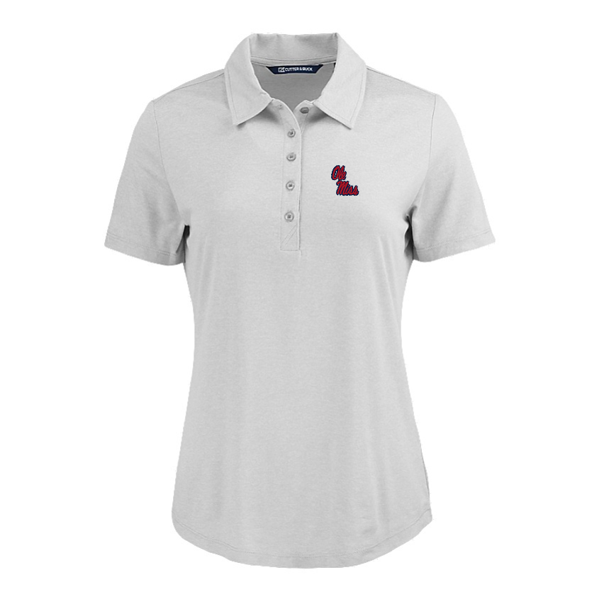 Ole Miss Cutter & Buck Ladies Coastline Concrete Grey Polo