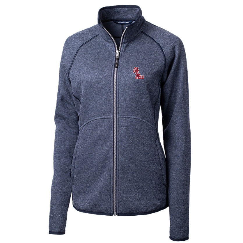 Ole Miss Cutter & Buck Ladies Mainsail Navy Full Zip