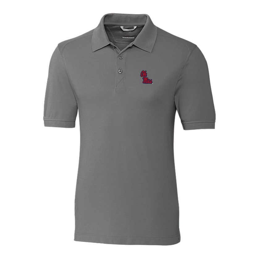 Ole Miss Cutter & Buck Advantage Tri-Blend Grey Polo