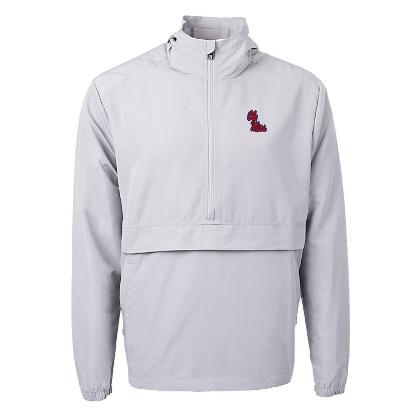 Ole Miss Cutter & Buck Charter Eco Grey Anorak