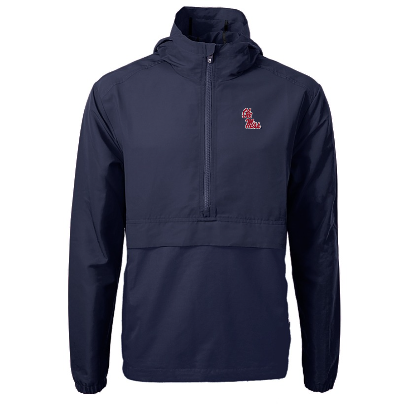 Ole Miss Cutter & Buck Charter Eco Navy Anorak