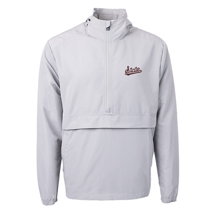 Mississippi State Cutter & Buck Charter Eco Grey Anorak