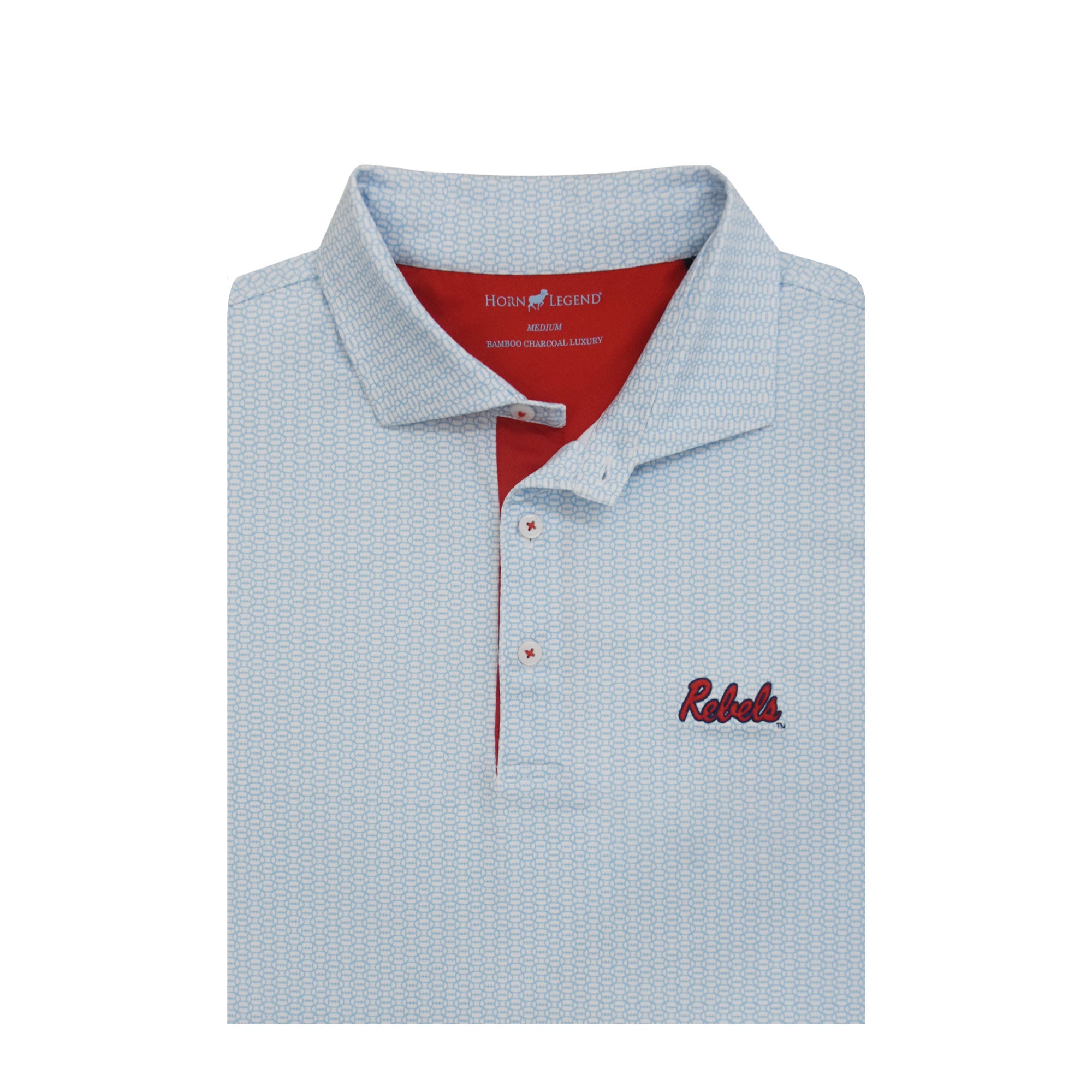 Horn Legend Powder Blue Football Logo Polo