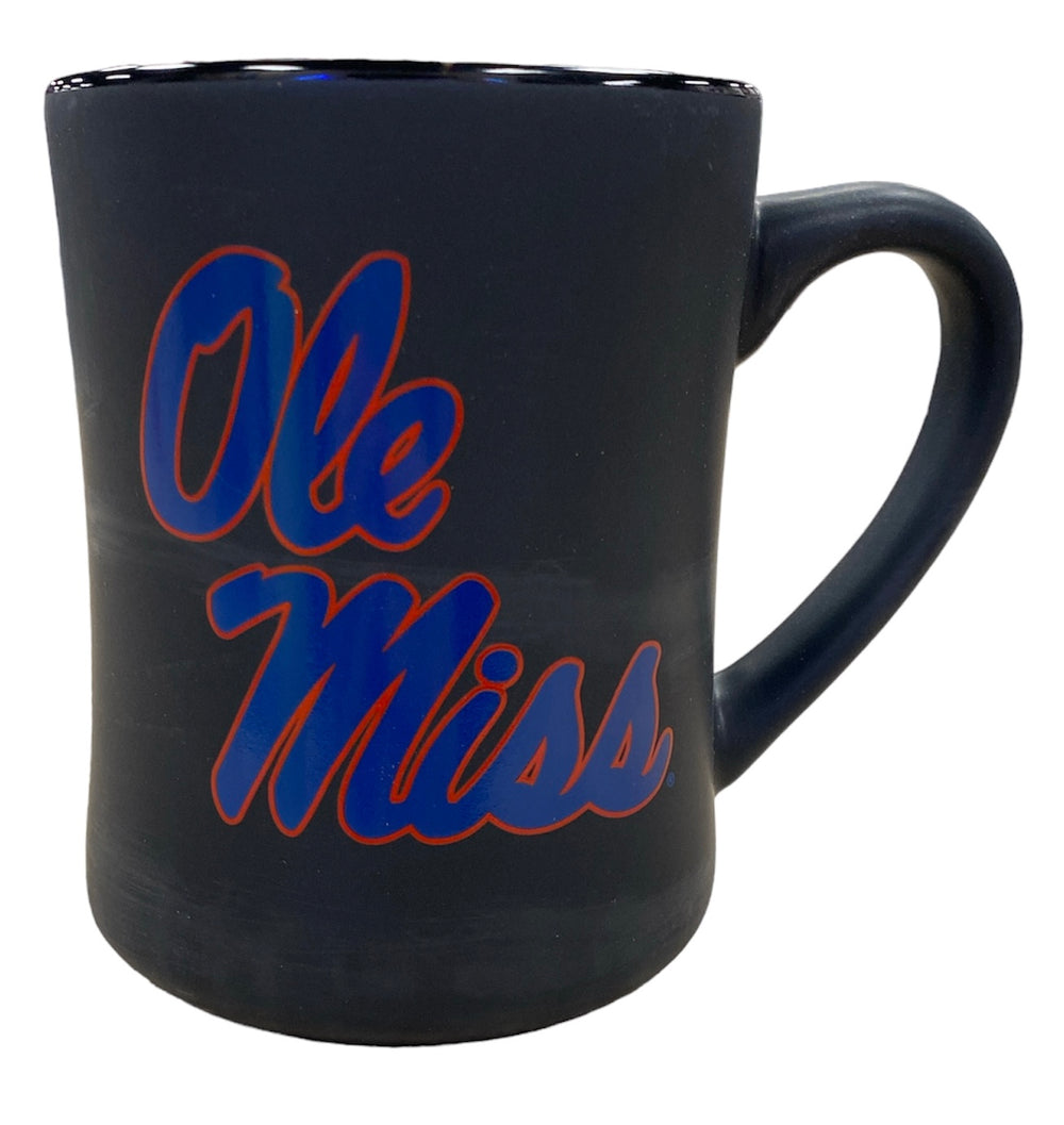 Ole Miss Coffee Mug - Black Matte with Ole Miss Script