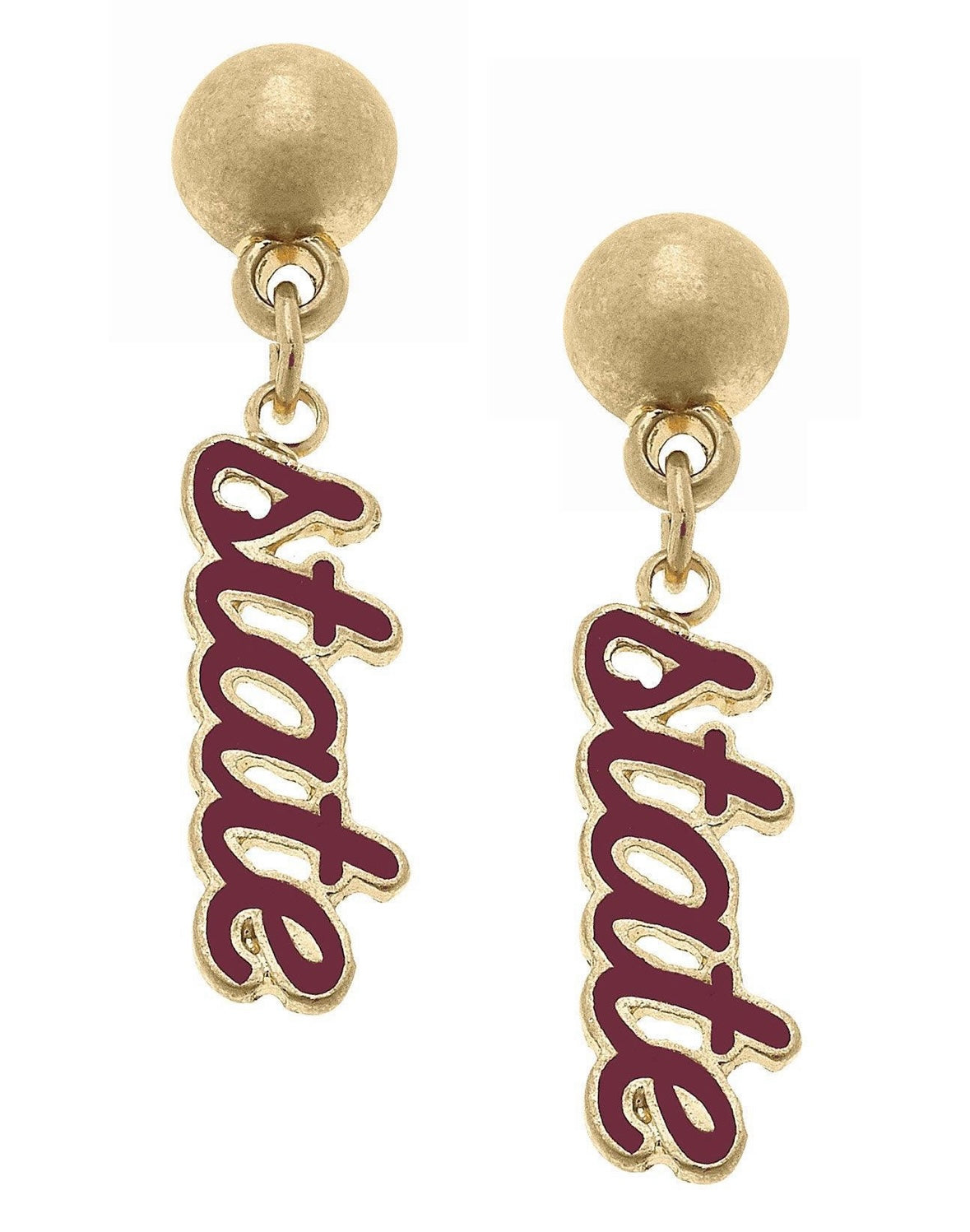 Mississippi State Script Earrings