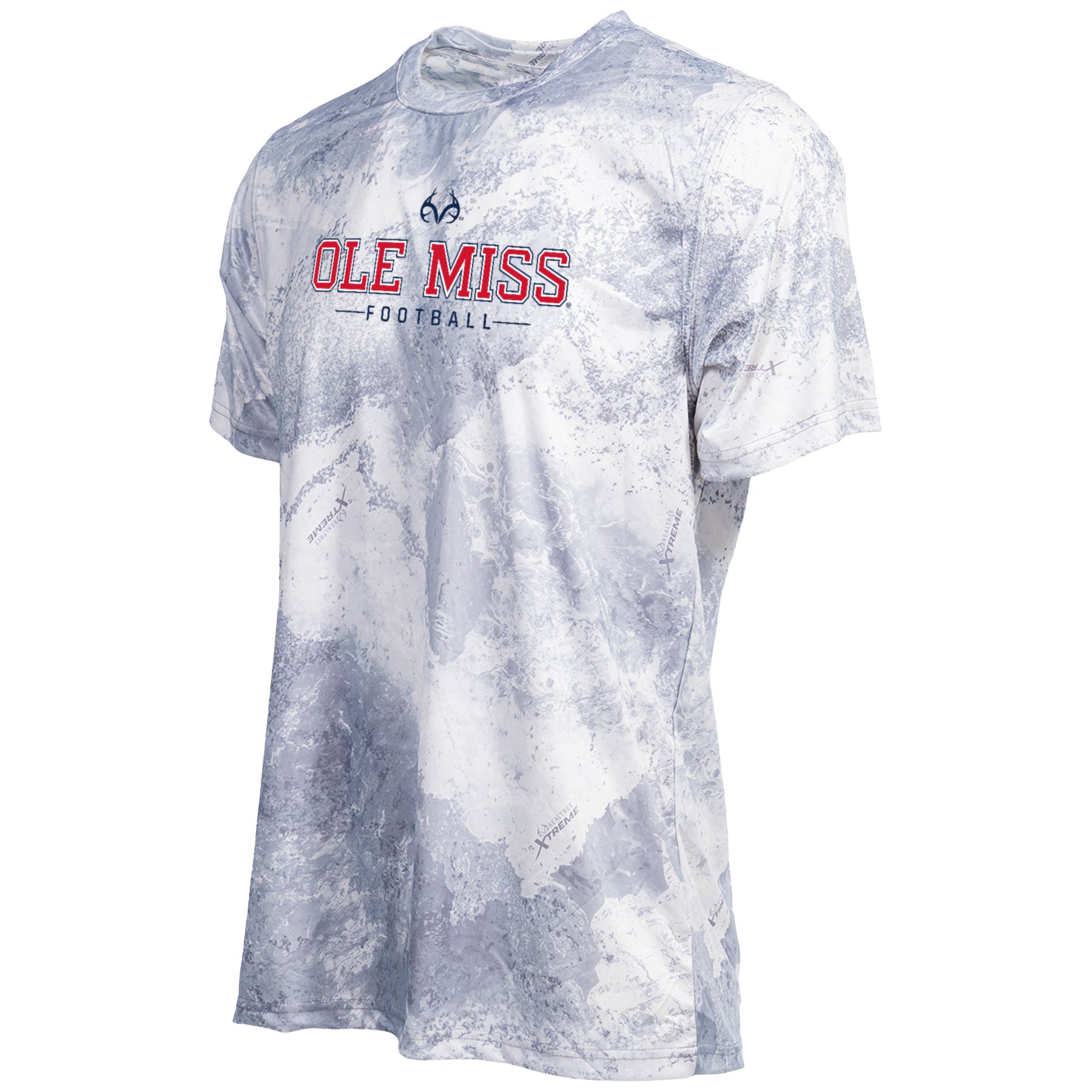 Grey Realtree Ole Miss Football Short Sleeve T-Shirt