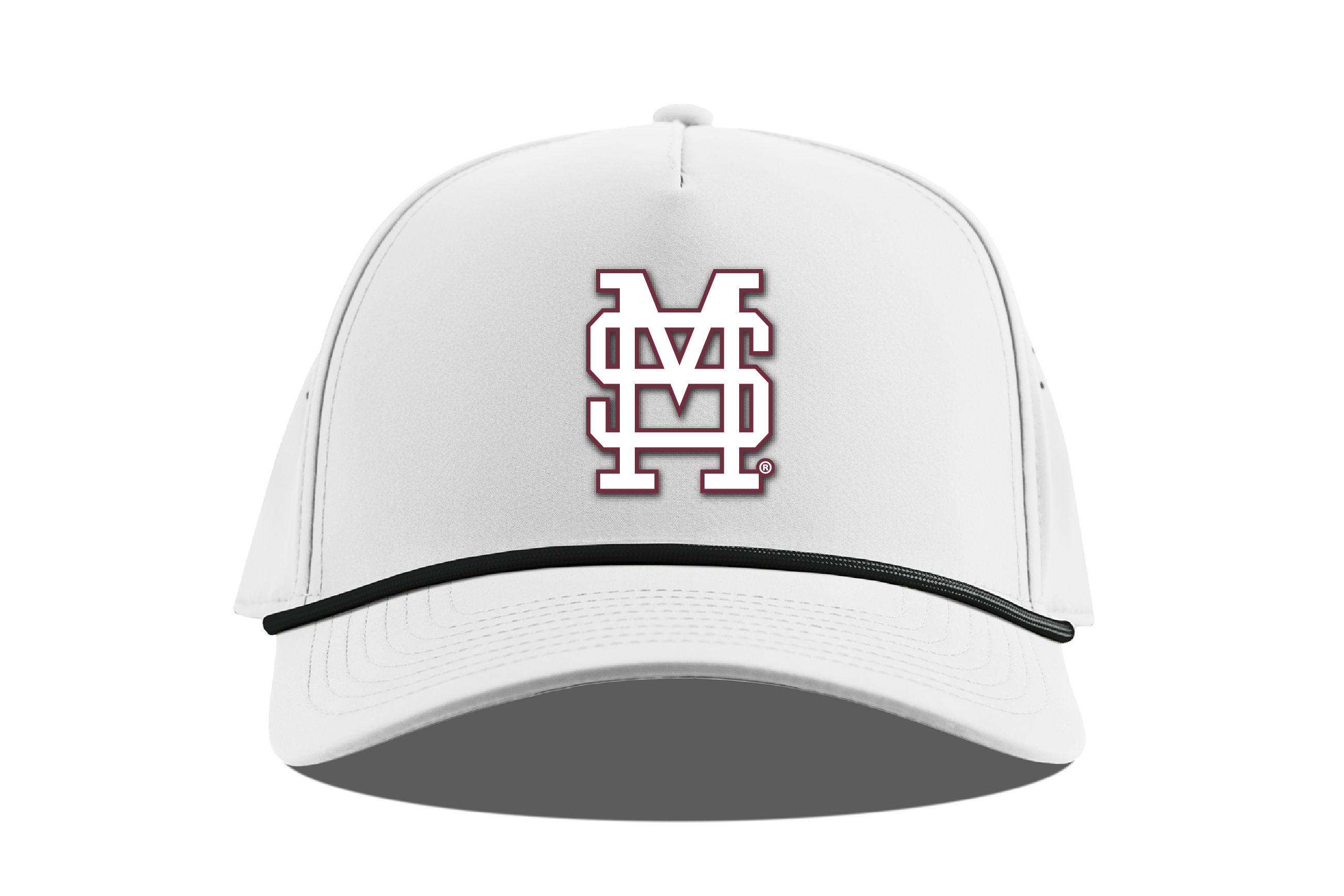 Branded Bill Mississippi State Rope Hat  - White With M over S