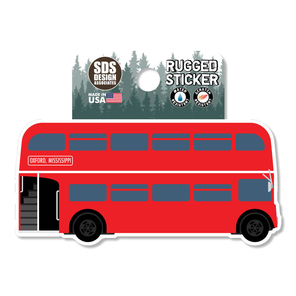 Double Decker Bus Rugged Sticker – The College Corner
