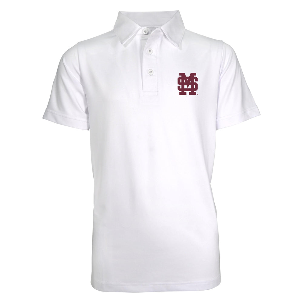 Grab Toddler and Youth White Polo with M Over S