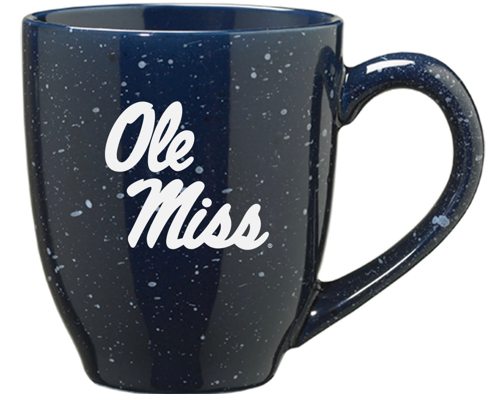 Navy Speckled Bistro Mug - Ole Miss Design